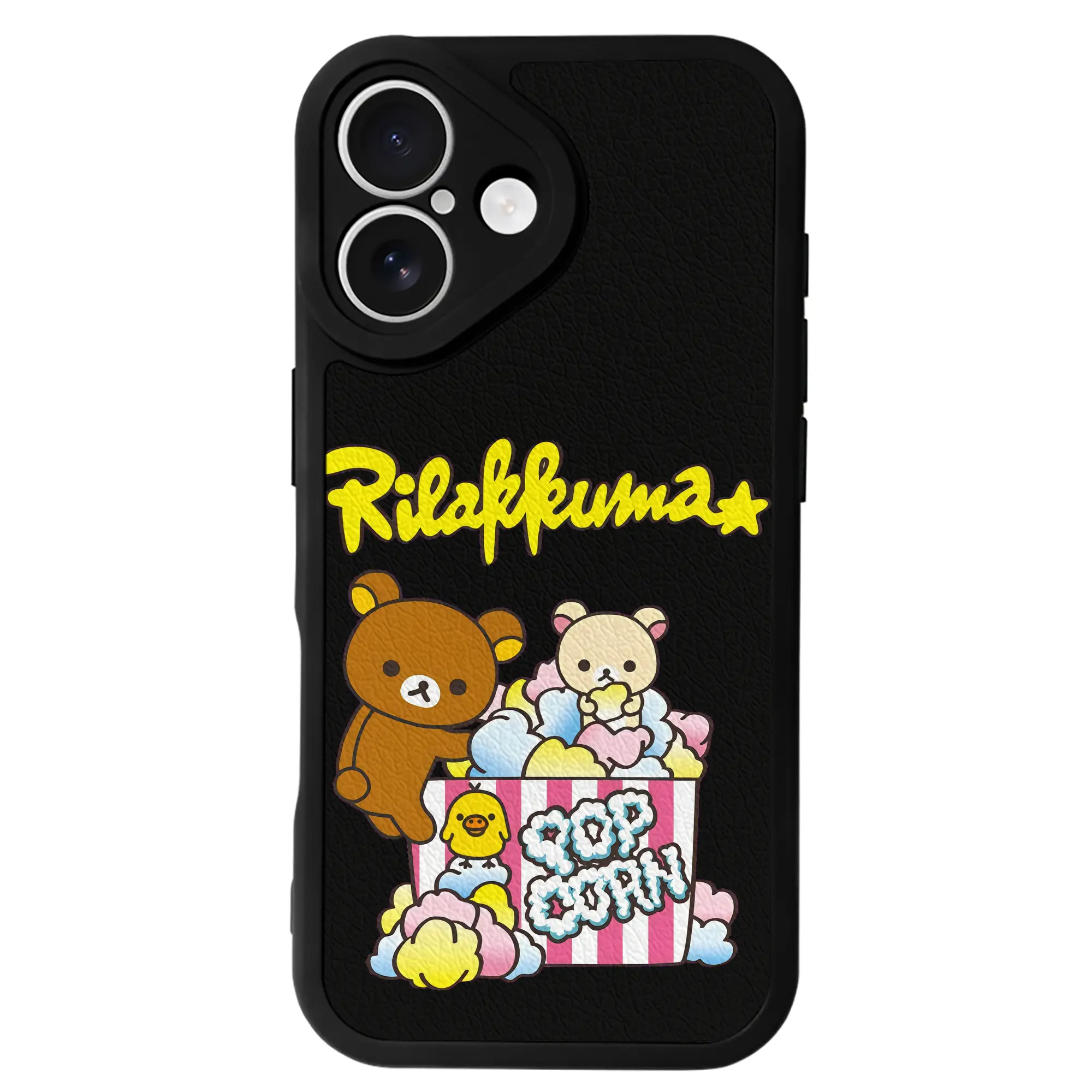 リラックマ (Rilakkuma) グッズ リラックマ (Rilakkuma) - IPhone 16シリーズ対応 ・ シリコンスマホケース ・ レザー調 ・ 高精度フィット ・ 耐衝撃 ・ ワイヤレス充電対応 ・ 精密カット